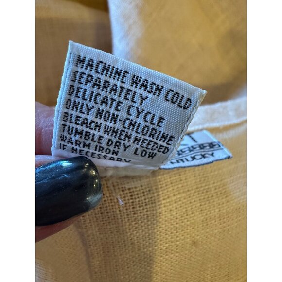 Worlds Apart Dress Women‎ Medium Orange Peach Linen Button Skirt Maxi Lagenlook - Picture 9 of 10